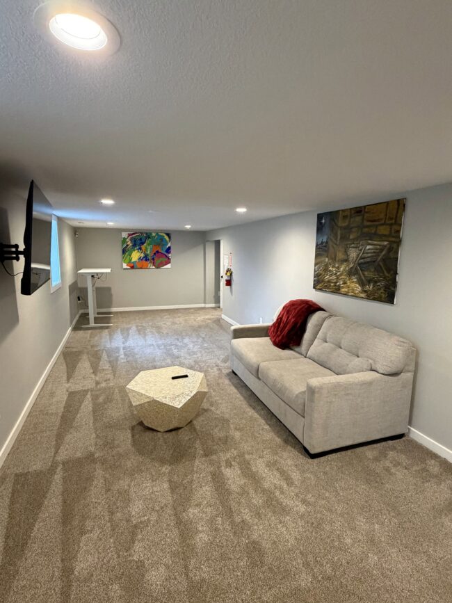 Comfortable shared living room in an assisted living community
